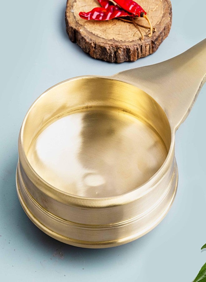 80's Cookware مقلاة تادكا برونزية أصلية من ثمانينيات القرن الماضي، سعة 250 مل، بمقبض طوله 11 سم، أدوات ومقلاة برونزية لتحميص وقلي البطاطس، غير لاصقة وغير سامة. - Image 3